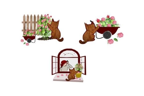 Cat Roses Graphics for Local Business Branding