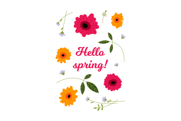 Colorful Spring Flowers Graphics for Seasonal Branding