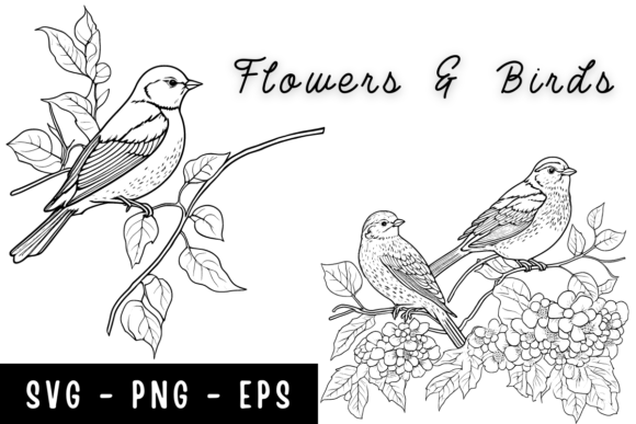Floral Birds Graphics for Creative Sellers