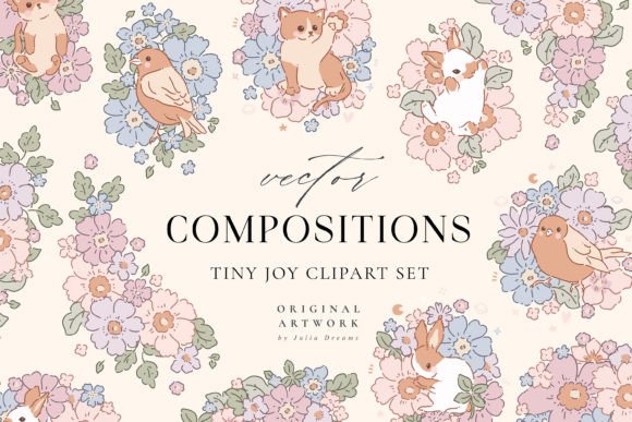 Flowers Animals Compositions Graphics for Branding