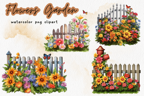 Flowers Garden Summer Watercolor Graphics
