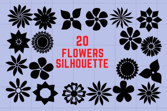 Flowers Silhouette Bundle Graphics for Digital Creators