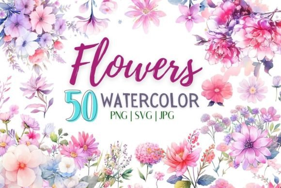 Flowers Watercolor Bouquets Clipart