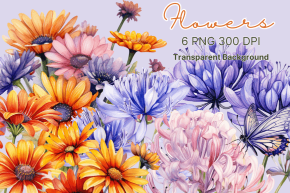 Flowers Watercolor Sublimation Graphics