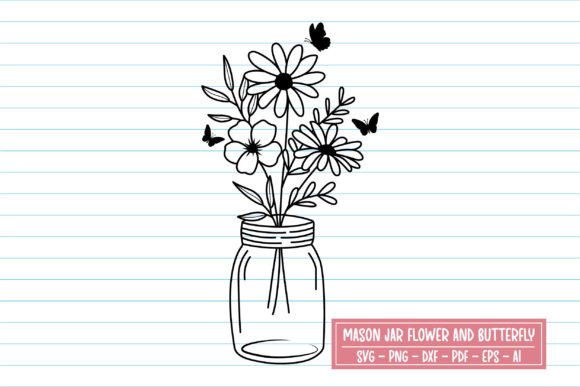 Mason Jar Flower Graphic for Local Branding