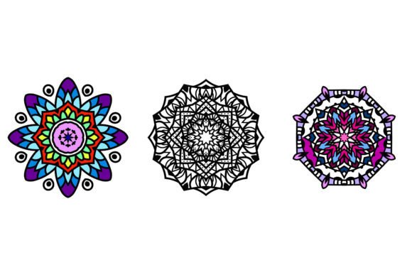 Rainbow Flowers Graphics for Crafting