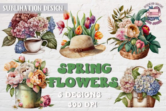 Spring Flowers Graphics for Editorial and Web Design