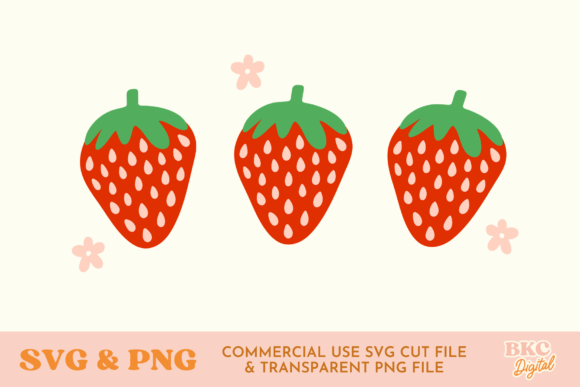 Strawberries Flowers Graphics for Local Business Branding