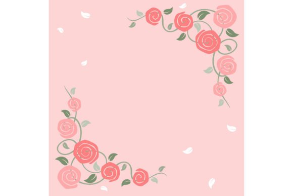 Valentine Roses Corner Decoration Graphics