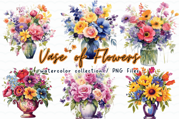 Vase of Flowers Watercolor Sublimation